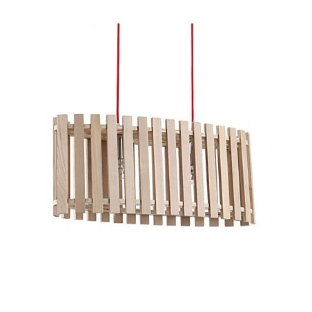 Lampada a sospensione mini moderna contemporanea in legno/bambù gialla, 3 luci E26/E27