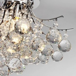 Lampadario a filo moderno in cristallo 3 luci cromo argento