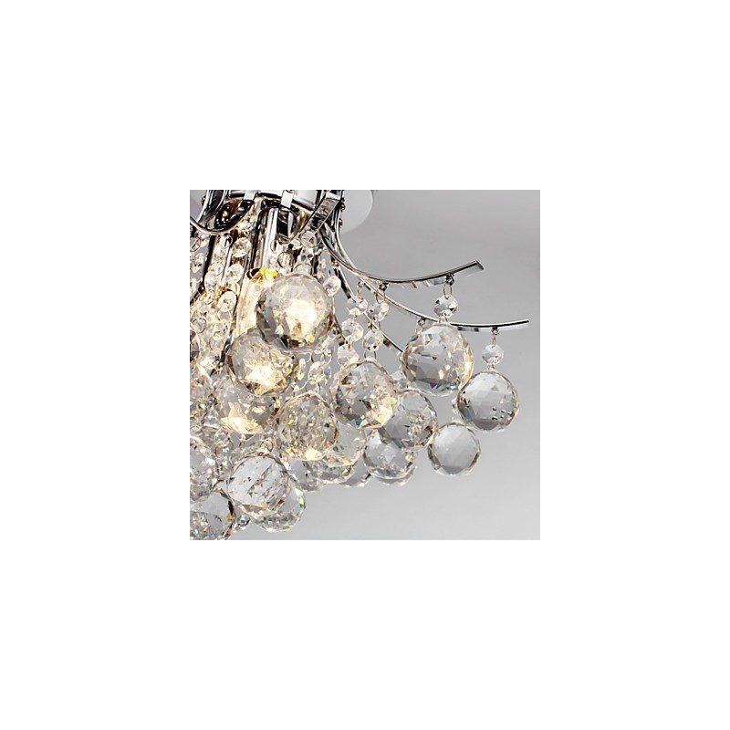 Lampadario a filo moderno in cristallo 3 luci cromo argento