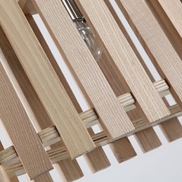 Lampada a sospensione mini moderna contemporanea in legno/bambù gialla, 3 luci E26/E27