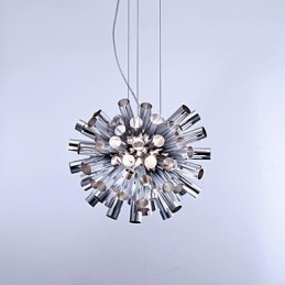 Lampada a sospensione moderna contemporanea in metallo spazzolato 30x38x50 cm