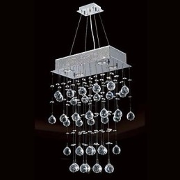 Lampada a sospensione moderna in cristallo trasparente mini, finitura elettroplaccata, GU10