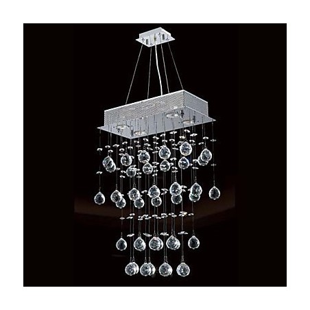 Lampada a sospensione moderna in cristallo trasparente mini, finitura elettroplaccata, GU10