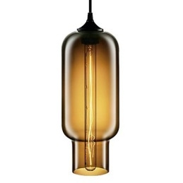 Lampada a sospensione in vetro marrone a bolle 70 W