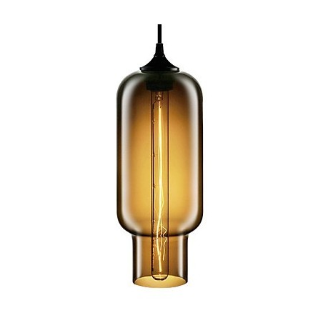 Lampada a sospensione in vetro marrone a bolle 70 W