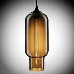 Lampada a sospensione in vetro marrone a bolle 70 W