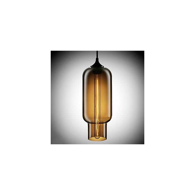 Lampada a sospensione in vetro marrone a bolle 70 W