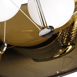 Lampada a sospensione moderna italiana a 3 luci con paralume trasparente nero
