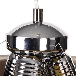 Lampada a sospensione moderna italiana a 3 luci con paralume trasparente nero
