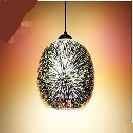 Lampada a sospensione in vetro creativo 3D argento