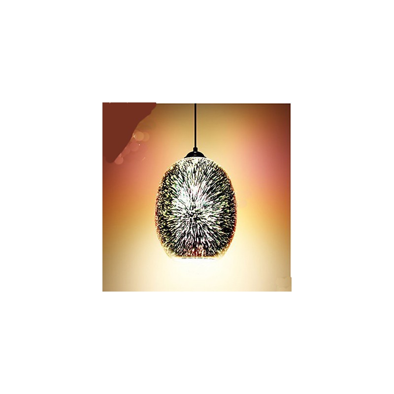 Lampada a sospensione in vetro creativo 3D argento