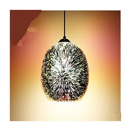 Lampada a sospensione in vetro creativo 3D argento
