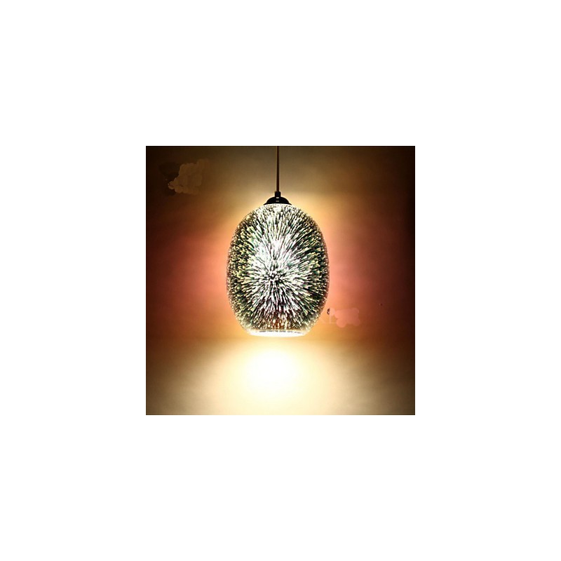 Lampada a sospensione in vetro creativo 3D argento