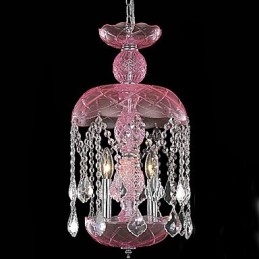 Lampada a sospensione moderna in cristallo rosa bronzo 3 luci