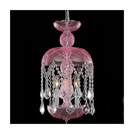 Lampada a sospensione moderna in cristallo rosa bronzo 3 luci
