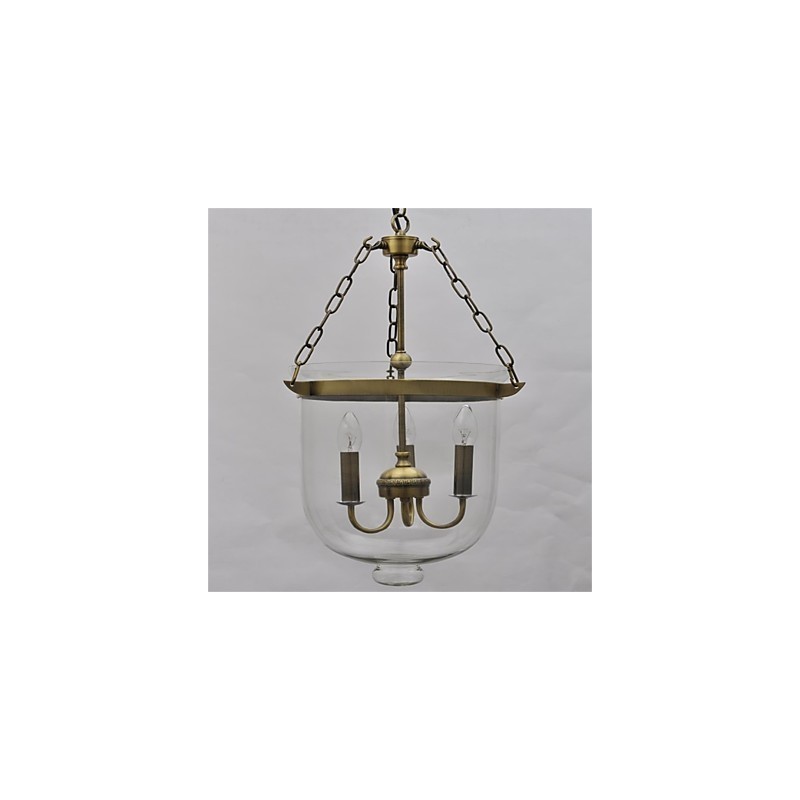 Lampadario a sospensione in vetro a campana, stile country americano, 3 luci E12/E14