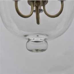 Lampadario a sospensione in vetro a campana, stile country americano, 3 luci E12/E14