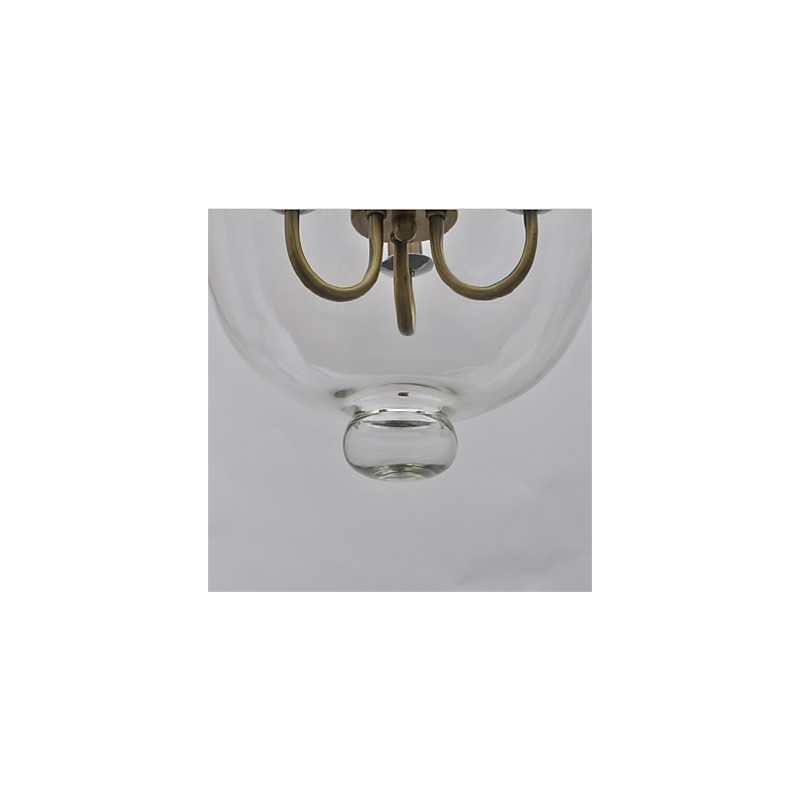 Lampadario a sospensione in vetro a campana, stile country americano, 3 luci E12/E14