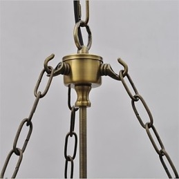 Lampadario a sospensione in vetro a campana, stile country americano, 3 luci E12/E14