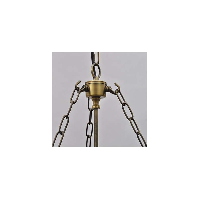 Lampadario a sospensione in vetro a campana, stile country americano, 3 luci E12/E14