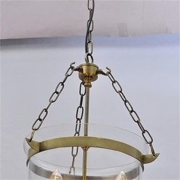 Lampadario a sospensione in vetro a campana, stile country americano, 3 luci E12/E14