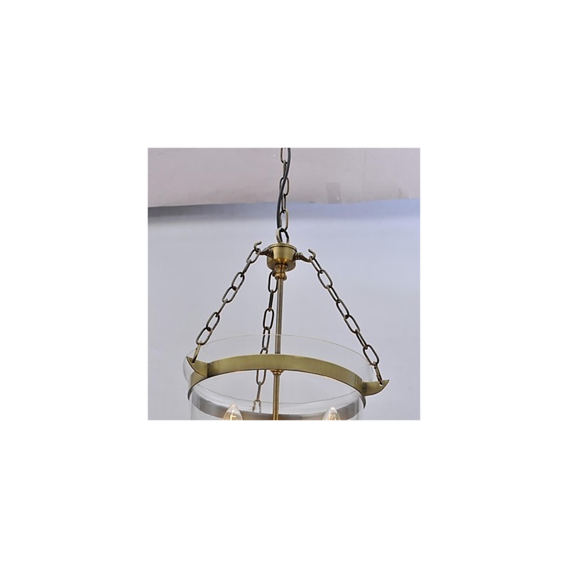 Lampadario a sospensione in vetro a campana, stile country americano, 3 luci E12/E14