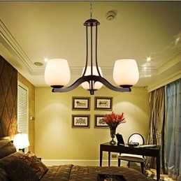 Lampadario retrò classico tradizionale in metallo dipinto