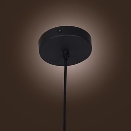 Lampada a sospensione in vetro trasparente con bolle marroni