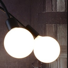 Lampada a sospensione moderna contemporanea in metallo nera 3 lampadine E26/E27