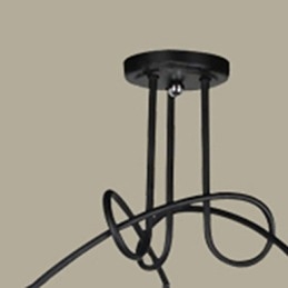 Lampada a sospensione moderna contemporanea in metallo nera 3 lampadine E26/E27