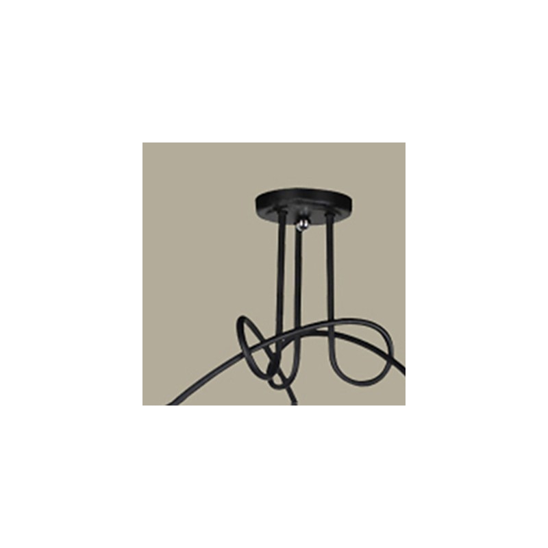 Lampada a sospensione moderna contemporanea in metallo nera 3 lampadine E26/E27
