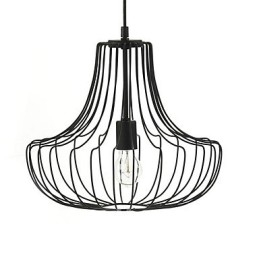 Lampada a sospensione in ferro artistica Coop Design, paralume in vetro nero