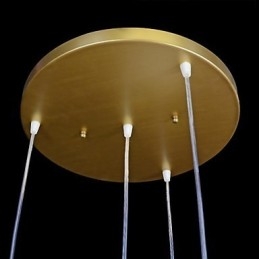 Lampada a sospensione in bronzo a 4 luci con paralume in vetro, stile retrò classico europeo