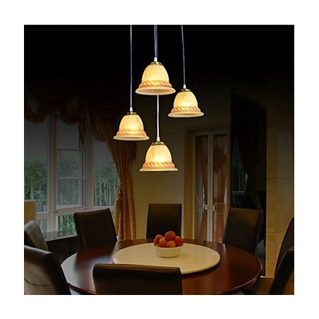 Lampada a sospensione classica retrò bronzo, 4 luci