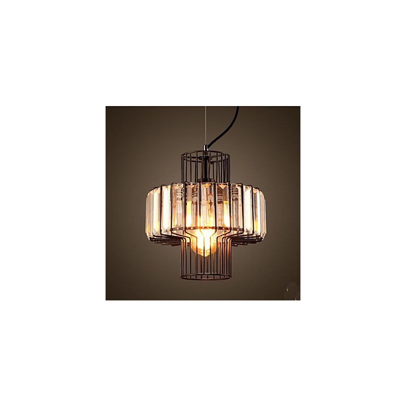 Lampada a sospensione piccola in cristallo stile country americano