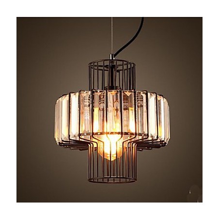 Lampada a sospensione piccola in cristallo stile country americano