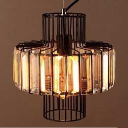 Lampada a sospensione piccola in cristallo stile country americano
