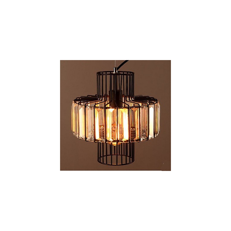 Lampada a sospensione piccola in cristallo stile country americano