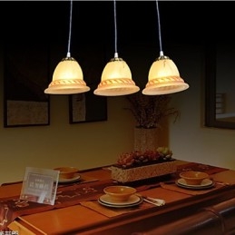 Lampada a sospensione retrò classica bronzo a tre luci