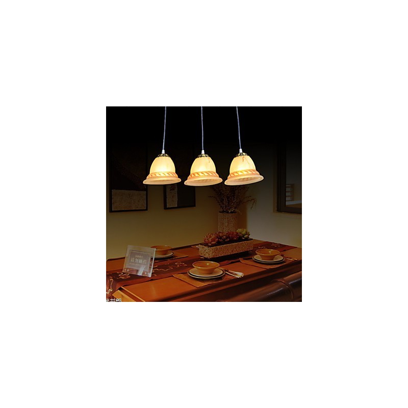 Lampada a sospensione retrò classica bronzo a tre luci