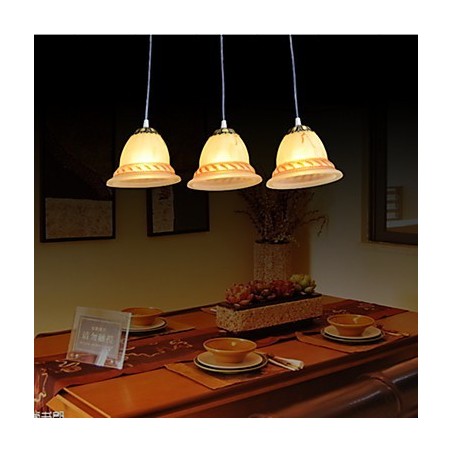 Lampada a sospensione retrò classica bronzo a tre luci
