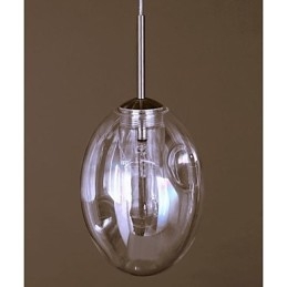 Lampada a sospensione in metallo cromato con vetro trasparente, 5 luci G4