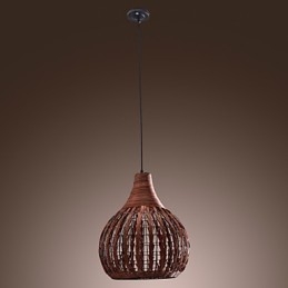 Lampada a sospensione mini stile country lanterna marrone E26/E27