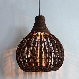 Lampada a sospensione mini stile country lanterna marrone E26/E27