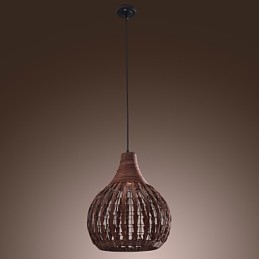 Lampada a sospensione mini stile country lanterna marrone E26/E27