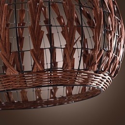Lampada a sospensione mini stile country lanterna marrone E26/E27