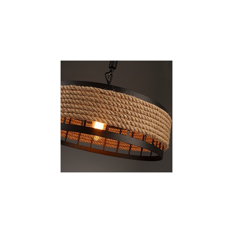 Lampadario a sospensione country 2 luci in metallo giallo