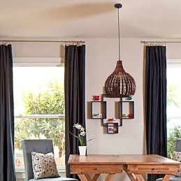 Lampada a sospensione mini stile country lanterna marrone E26/E27