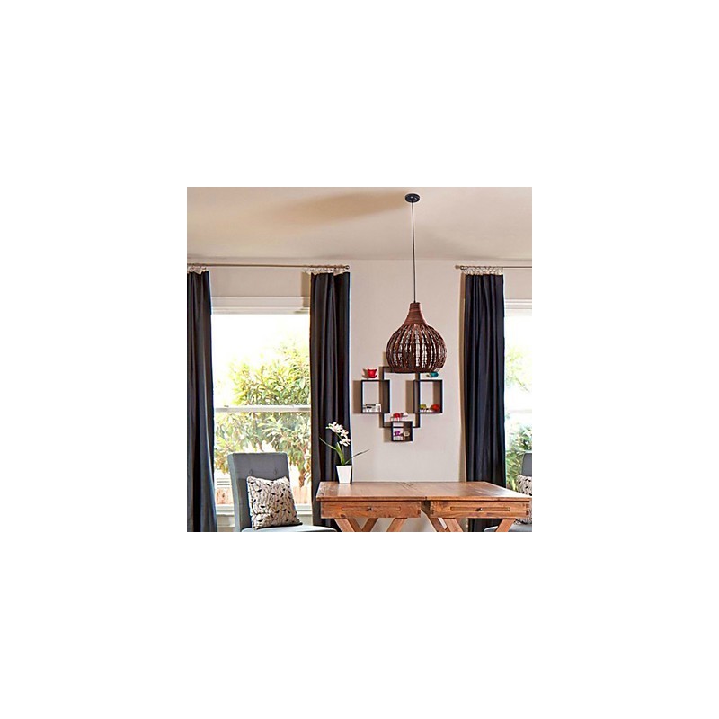 Lampada a sospensione mini stile country lanterna marrone E26/E27