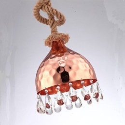 Lampadario a sospensione country americano in corda creativo rosa